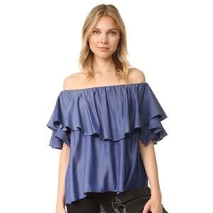 Chambray off the shoulder top